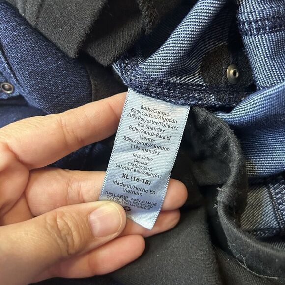 TIME AND TRU Skinny Jeans Womens Maternity SIZE XL Blue Denim Pull-On Casual - Picture 4 of 7